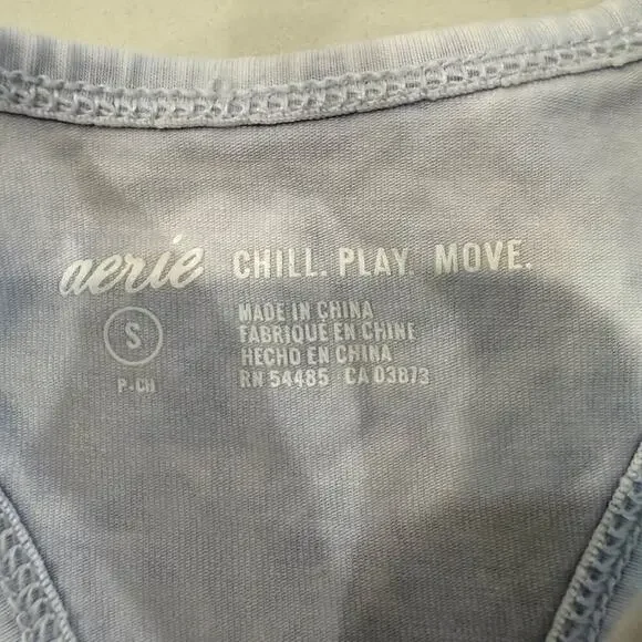 Aerie NWT Chill Play Move Razor Back Sports Bra Womens Small AcidWashed Lavender - Picture 3 of 7